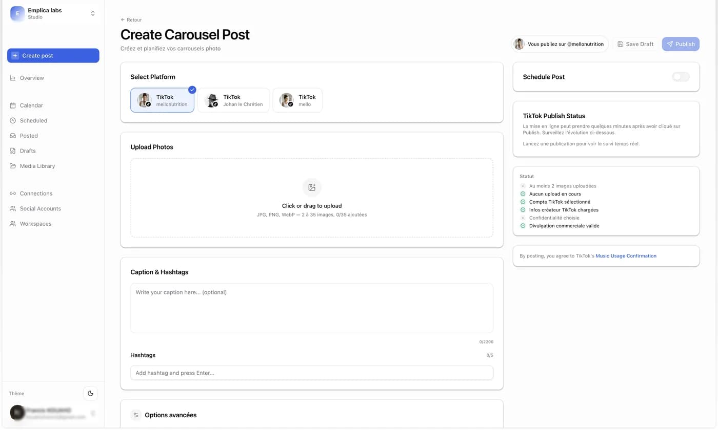 Editeur de carrousel PostMagic