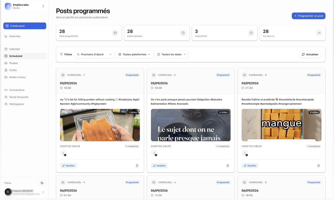 File des posts programmes